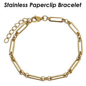Stainless Steel Bracelet for Women Men, Tarnish Resistant Paperclip Bracelet Gold Silver Paper clip Bracelet , Paper Clip Chain Bracelet