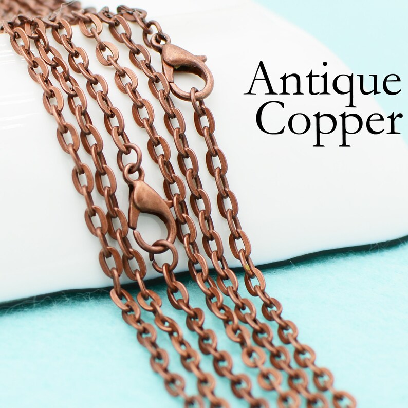 10 X Antique Copper Chain Necklace 18 24 30 Inch Copper Etsy