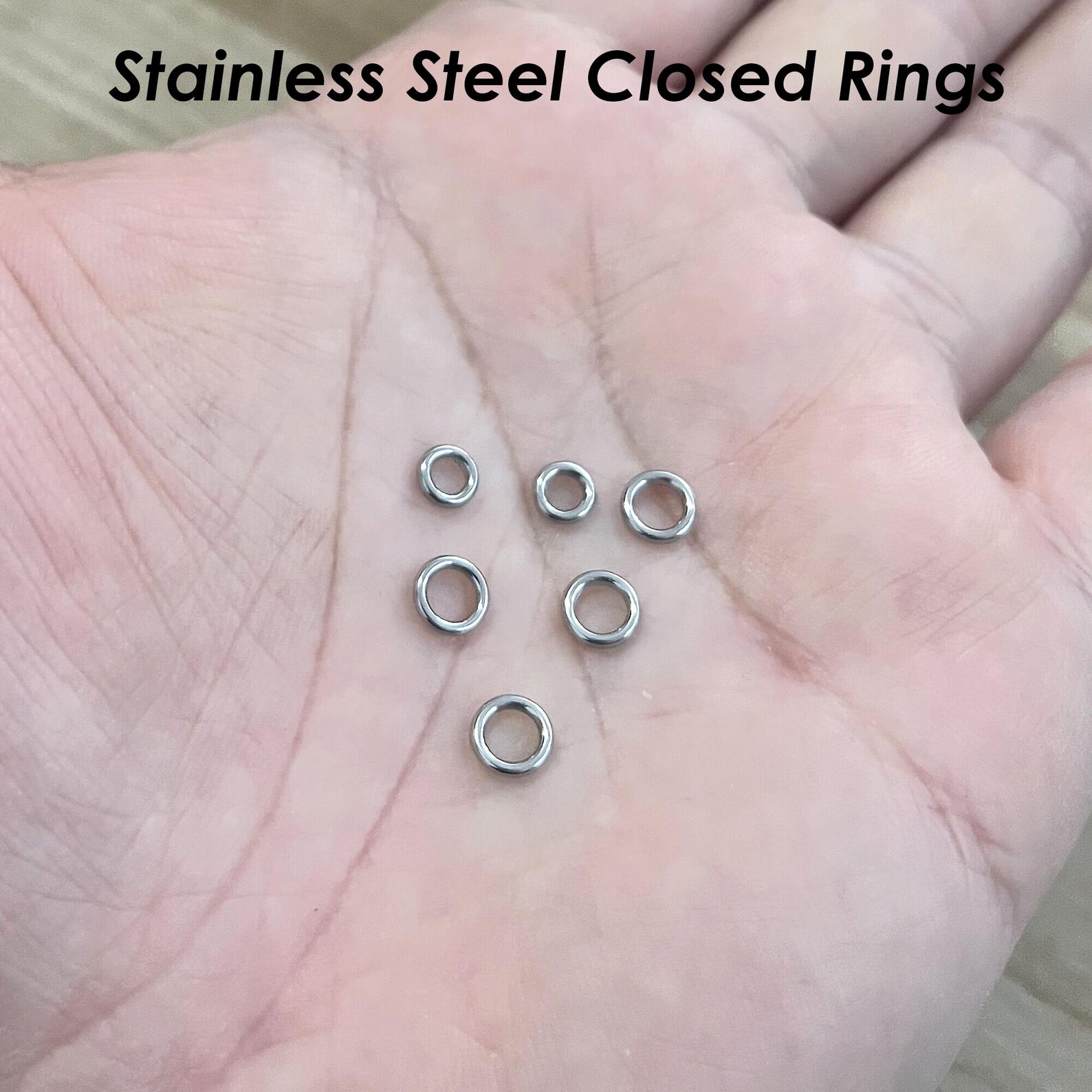 Round Jump Rings 100 X Closed Jump Rings Stainless Steel Jump Rings Gold Silver ...