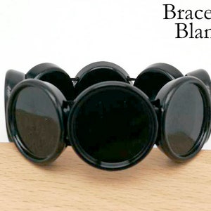 20mm Round Bracelt Blanks, Square Bezel Bracelet Blank, Bracelet Setting, Stretchy Bracelet Tray Silver Bronze Pink Black for Jewelry Making