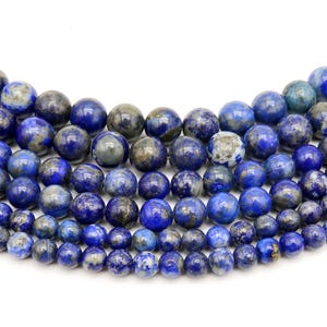 Natural Lapis Lazuli Beads 4mm 6mm 8mm 10mm 12mm Round Loose Beads Natural Lapis Lazuli Gemstone Beads for Bracelets Jewelry Making
