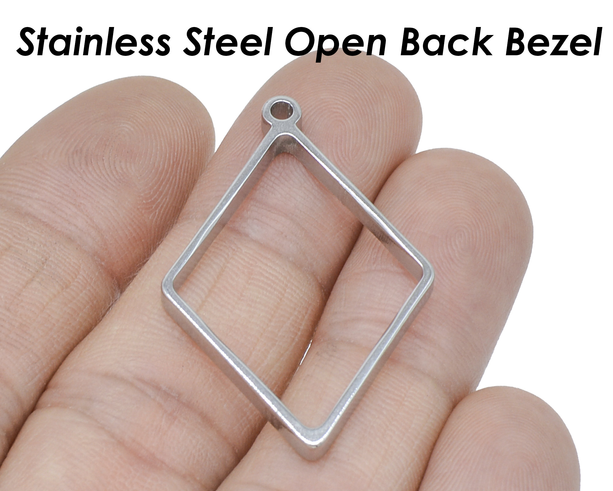 Open Bezel Bead Frame - Diamond Open Bezel Bead Frame - Diamond