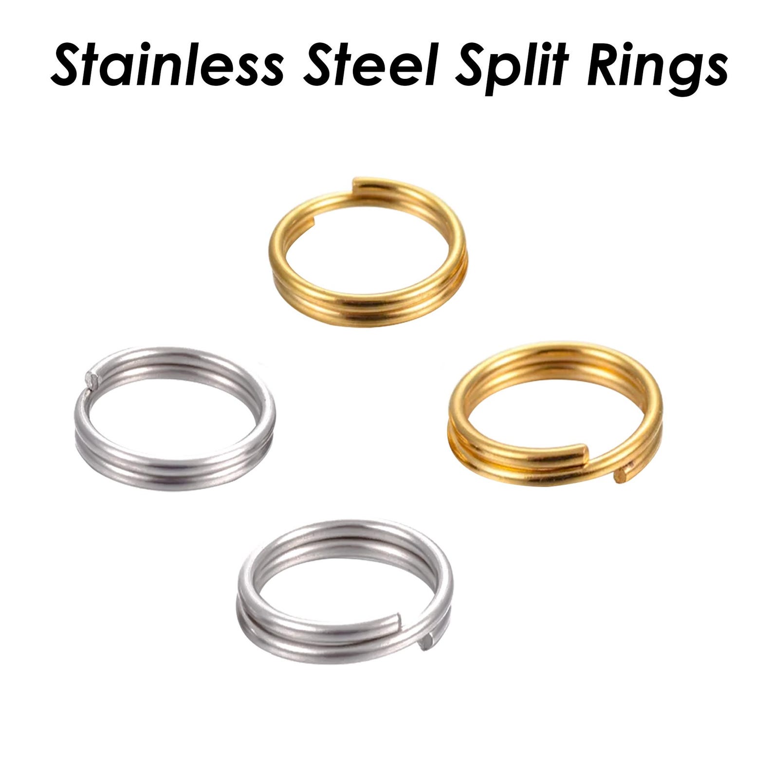 Solid Split Rings 100 X Stainless Steel Split Rings Silver Gold Split Rings Wholesale ...