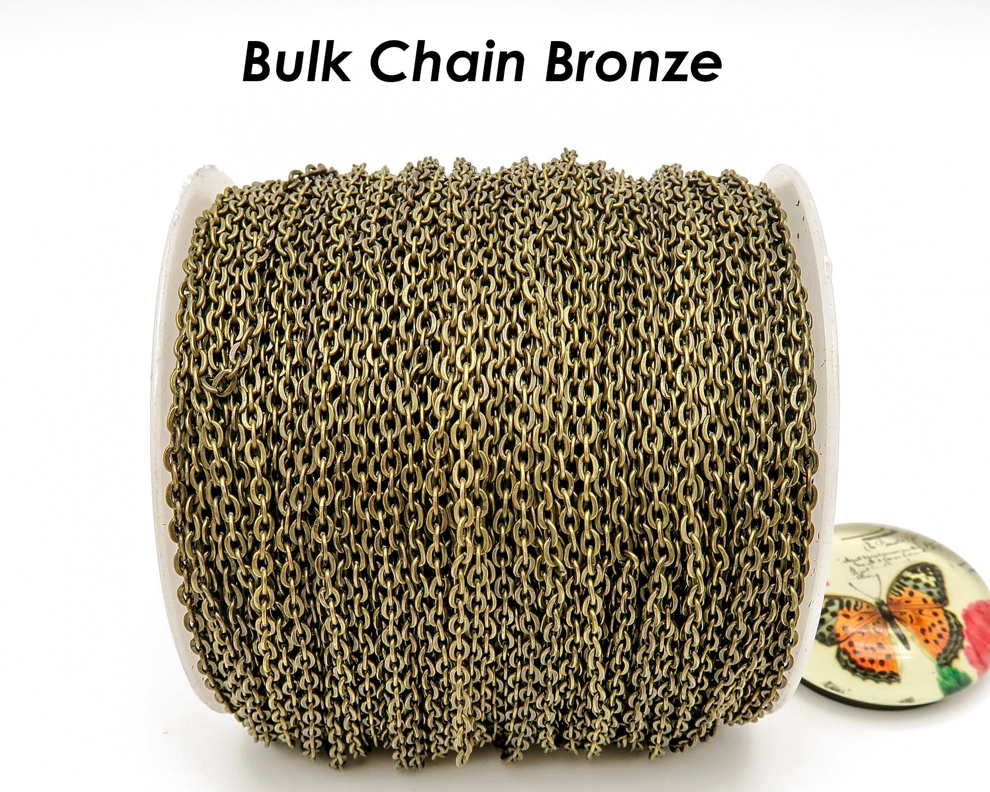 30 Feet X Bulk Chain for Jewelry Making, Silver Gold Bronze Copper ...