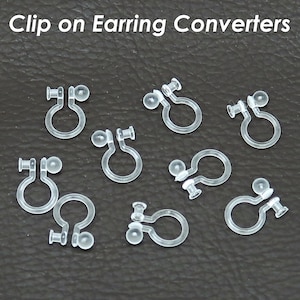 Clip on Earring Converters, Converts Earring Post to Non Pierced Clip-Ons, Clear Invisible Earring Clip, Jewelry Supplies image 8