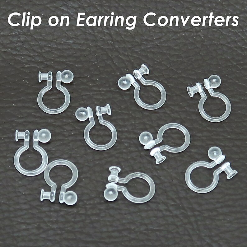 Clip on Earring Converters, Converts Earring Post to Non Pierced Clip-Ons, Clear Invisible Earring Clip, Jewelry Supplies image 8