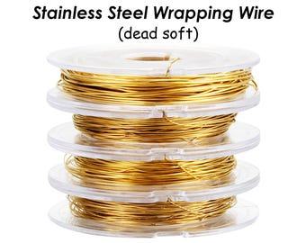 10 Meters x Stainless Steel Wire Gold Silver  Wrapping Wire, Dead Soft Wire String, Stainless Steel Beading Wire For Jewelry Making