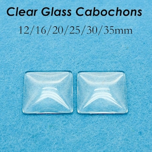 Clear Glass Cabochons Oval Square Round 10 12 14 16 18 20 22 23 25 30 35 38mm Glass Pieces for Jewelry Making