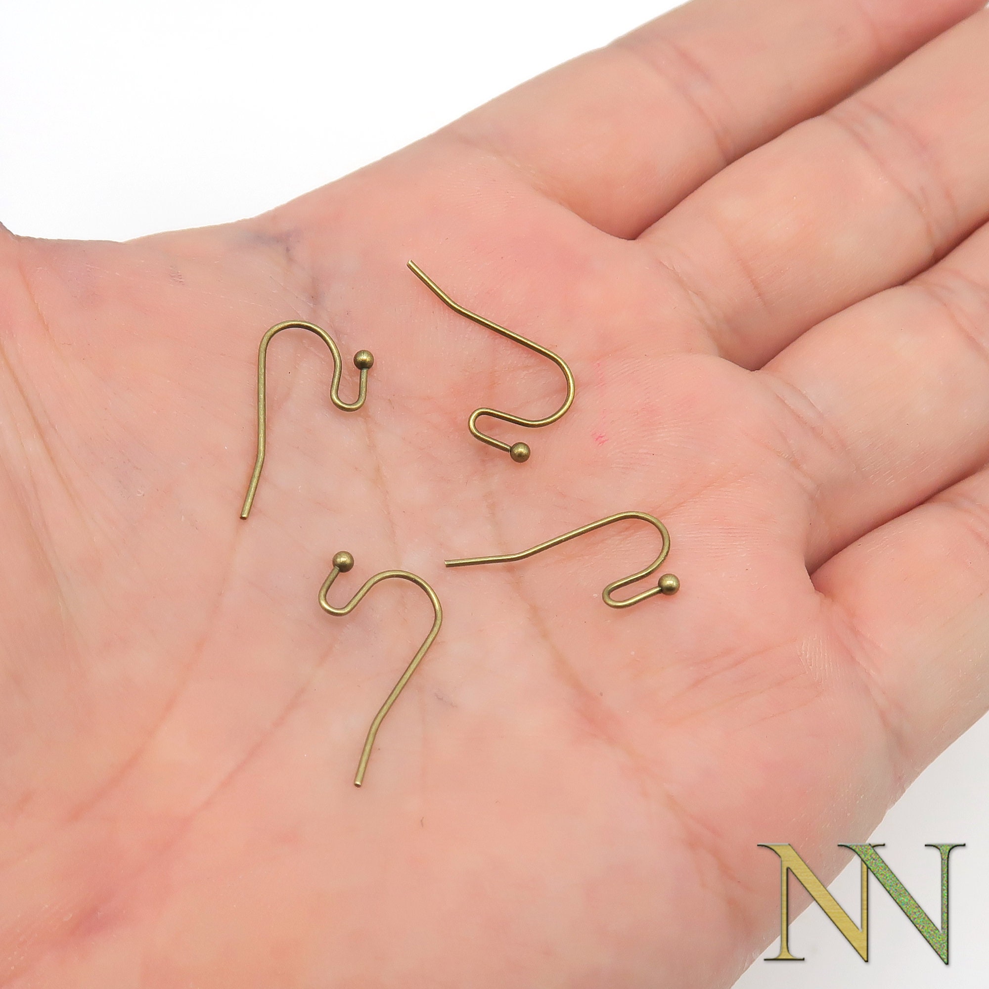 100 x バルク卸売イヤリングフック シルバー ゴールド ブロンズ 銅 低