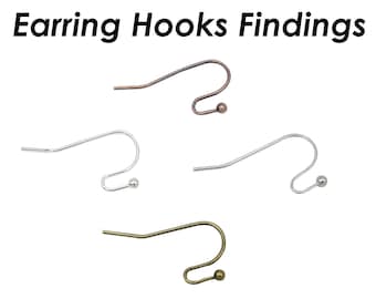 100 x Bulk Wholesale Earring Hooks Silver Gold Bronze Copper Hypoallergenic Earring Wire Findings for Jewelry Making