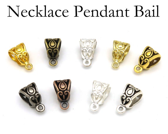 Big Pendant Bail Silver Gold Bronze Copper Necklace Bail Connectors Charm Bails Decorative Fancy Bails for Jewelry Jewelry Findings Etsy