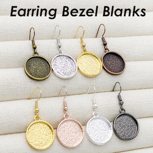 20 x Ohrringfassung 12 mm 16 mm 18 mm 20 mm - Silber Gold Bronze Kupfer Runde Ohrringrohlinge, Ohrringhalter für die Schmuckherstellung