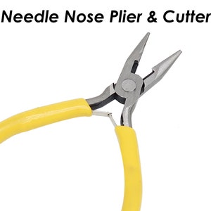 Needle Nose Plier with Needle Side Cutter, Wire Cutter Pliers, Cutting Bending Flatten Tool for Jewelry Making Tool
