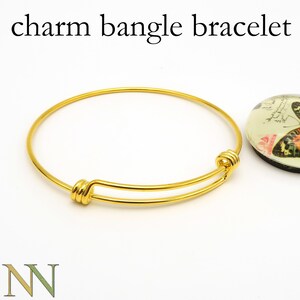 5/50 x Charm Bangle Bracelet Wholesale, Charm Bracelets for Women, Adjustable Bracelet Gold/Silver/Bronze/Copper/Stainless Steel Gold