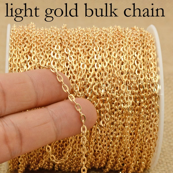 30 Fuß x Bulk Kette zur Schmuckherstellung, Silber/Gold/Bronze/Kupfer Halskette Kette Bulk Stock Fuß, Kabel Glieder Rolo Kette Meterware