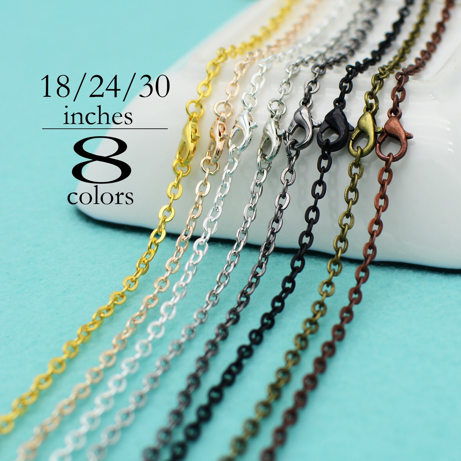 10 X Antique Copper Chain Necklace 18 24 30 Inch Copper Etsy