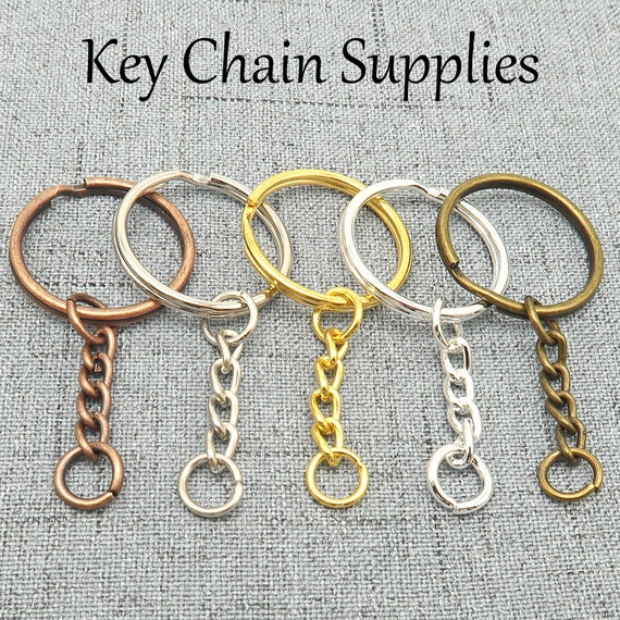 Wholesale Split Key Ring Keychains in Gold Silver Steel Bronze