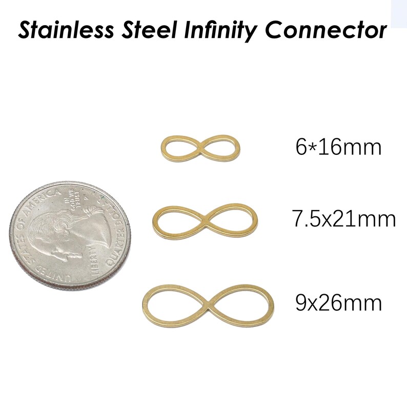 Infinity Connector Charms, Stainless Steel Connector Charms Gold Silver ...