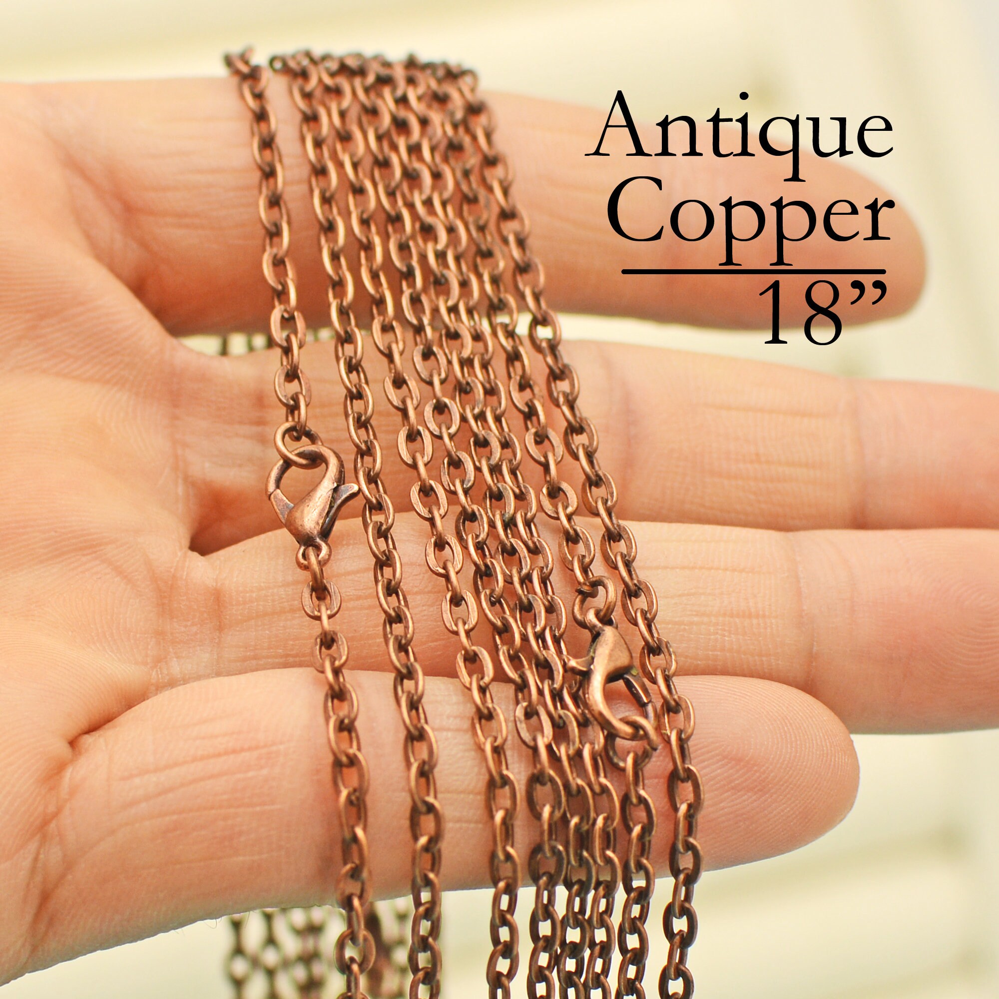 10 X Antique Copper Chain Necklace 18 24 30 Inch Copper Etsy Australia