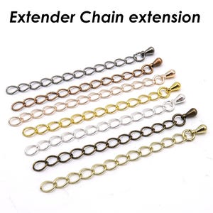 50 x Extender Chain for Jewelry Making, Extension Chain for Necklace Bracelet, Silver Bronze Copper Chain Extender, 2 Inch Chain Extension