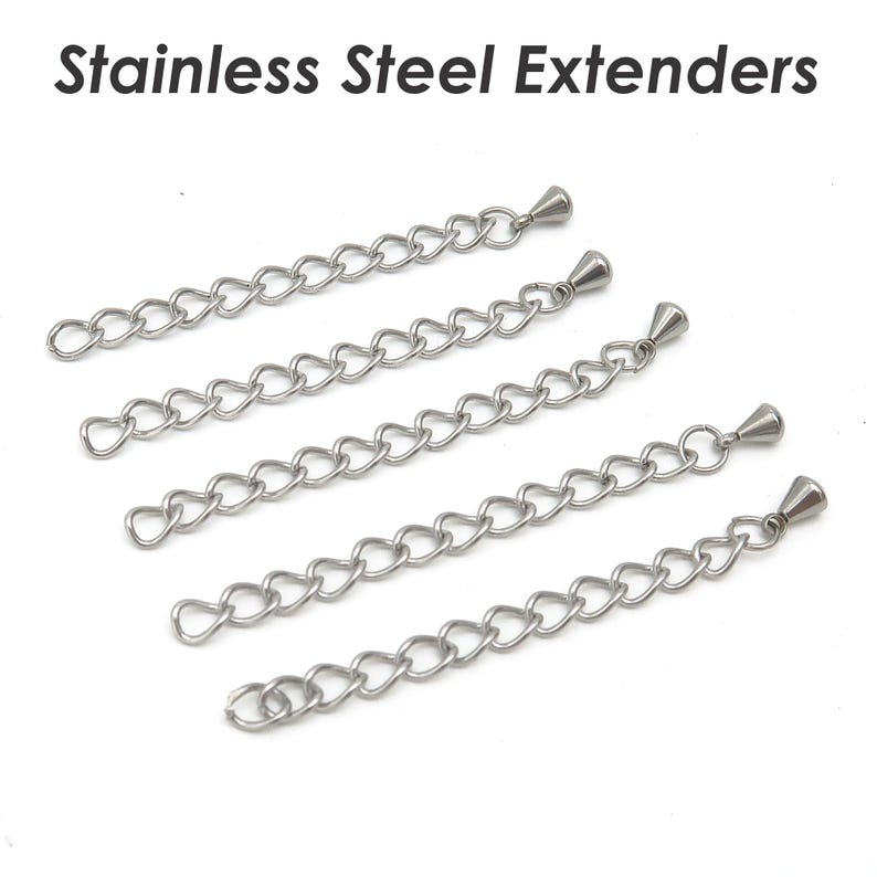 Stainless Steel Chain Extender Gold Silver, 2 Inch Extender Chain for ...