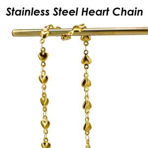 Edelstahl-Ketten-Bulk für Halskette oder Armband, handgemachte Herz-Gliederkette Gold Silber, Spezialketten-Bulk-Kette für die Schmuckherstellung