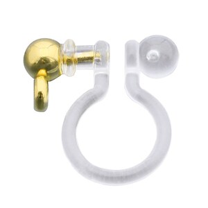 Clip on Earring Converters, Converts Earring Post to Non Pierced Clip-Ons, Clear Invisible Earring Clip, Jewelry Supplies image 7