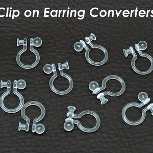 Clip on Earring Converters, Converts Earring Post to Non Pierced Clip-Ons, Clear Invisible Earring Clip, Jewelry Supplies