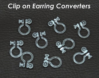 Clip on Earring Converters, Converts Earring Post to Non Pierced Clip-Ons, Clear Invisible Earring Clip, Jewelry Supplies