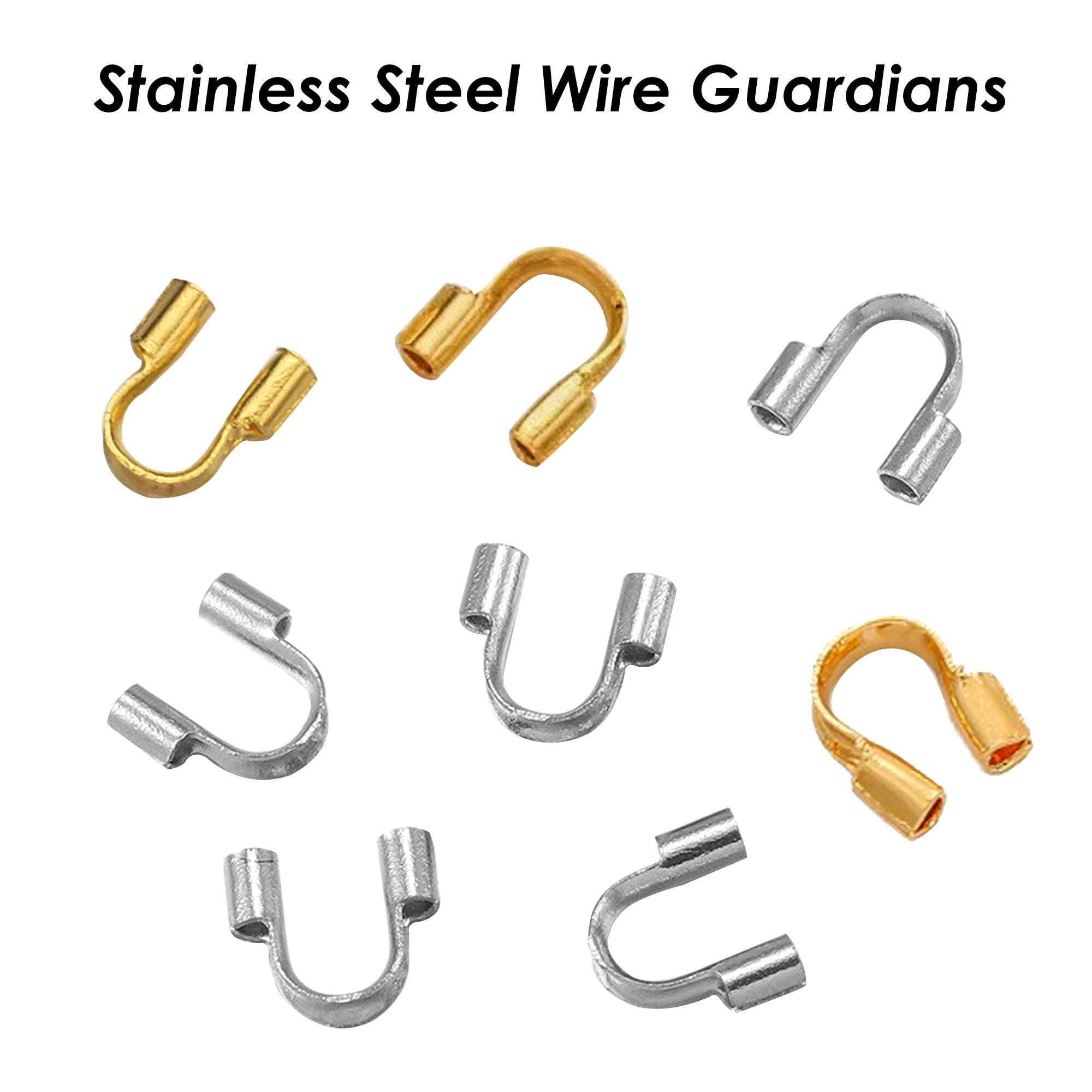 Wire Gauntlet 50 X Stainless Steel Wire Guards, Wire Guardians Gold Silver, Wire ...