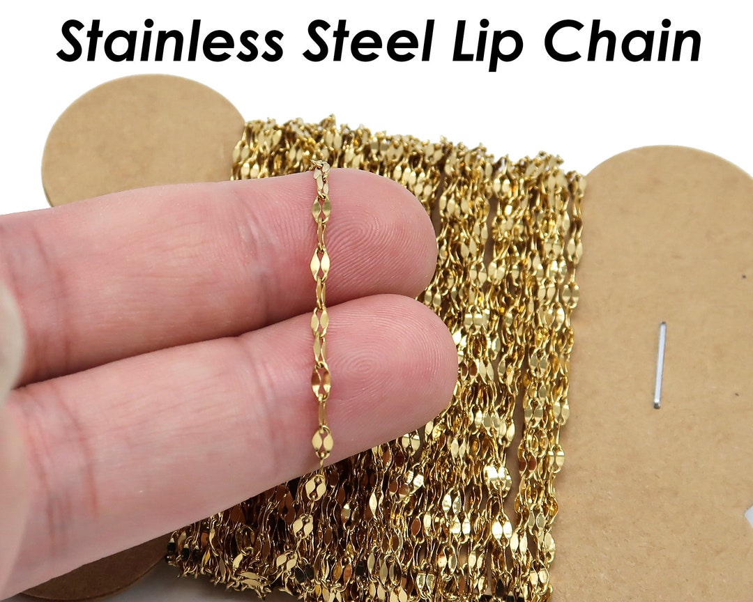 Lip Chain Gold Silver, Double Bar Chain, Bulk Wholesale Stainless Steel