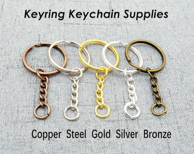 Wholesale Split Key Ring Keychains in Gold Silver Steel Bronze Copper ...