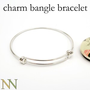 5/50 x Charm Bangle Bracelet Wholesale, Charm Bracelets for Women, Adjustable Bracelet Gold/Silver/Bronze/Copper/Stainless Steel Silver