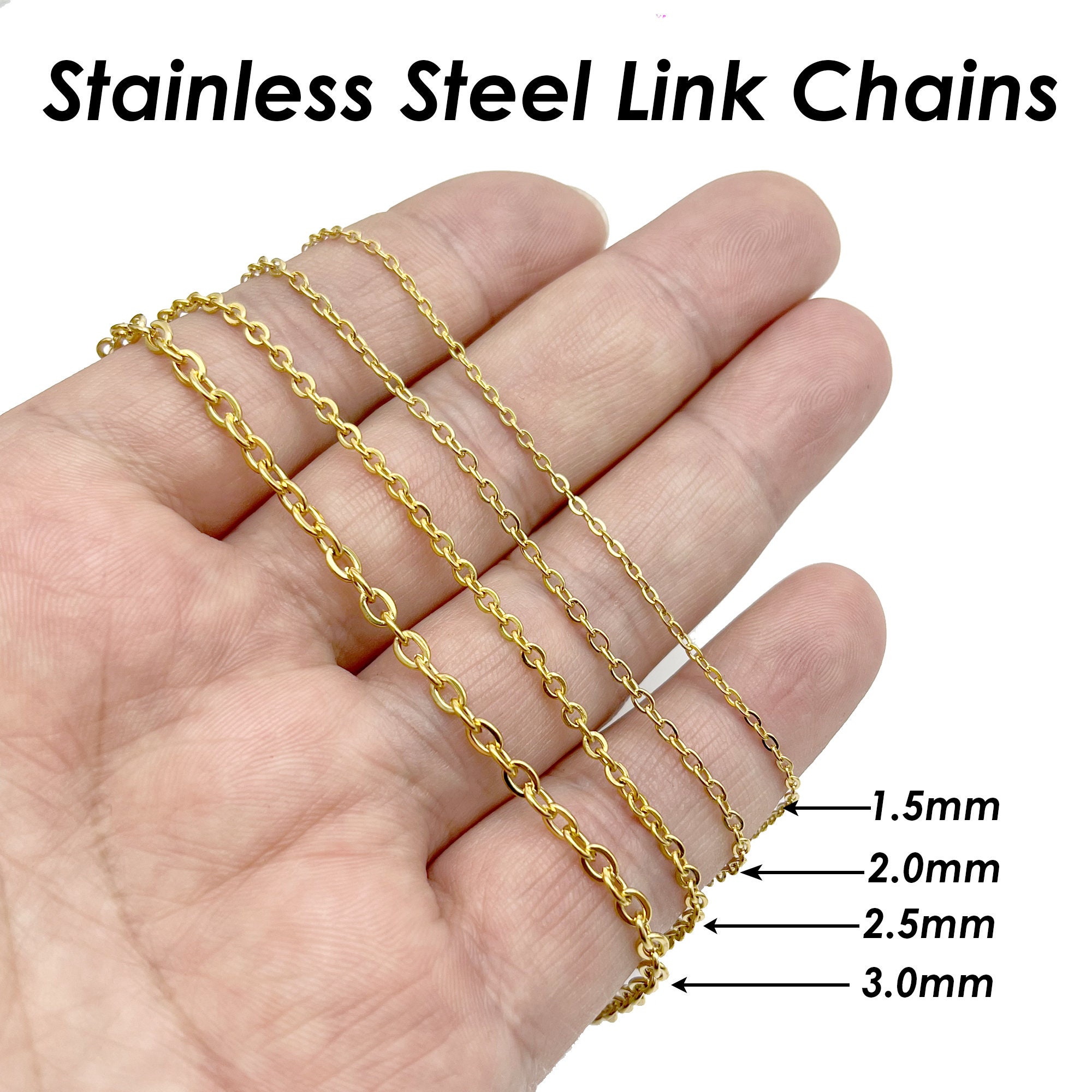 30 Feet Stainless Steel Chain for Jewelry Making, Wholesale Bulk Chain ...