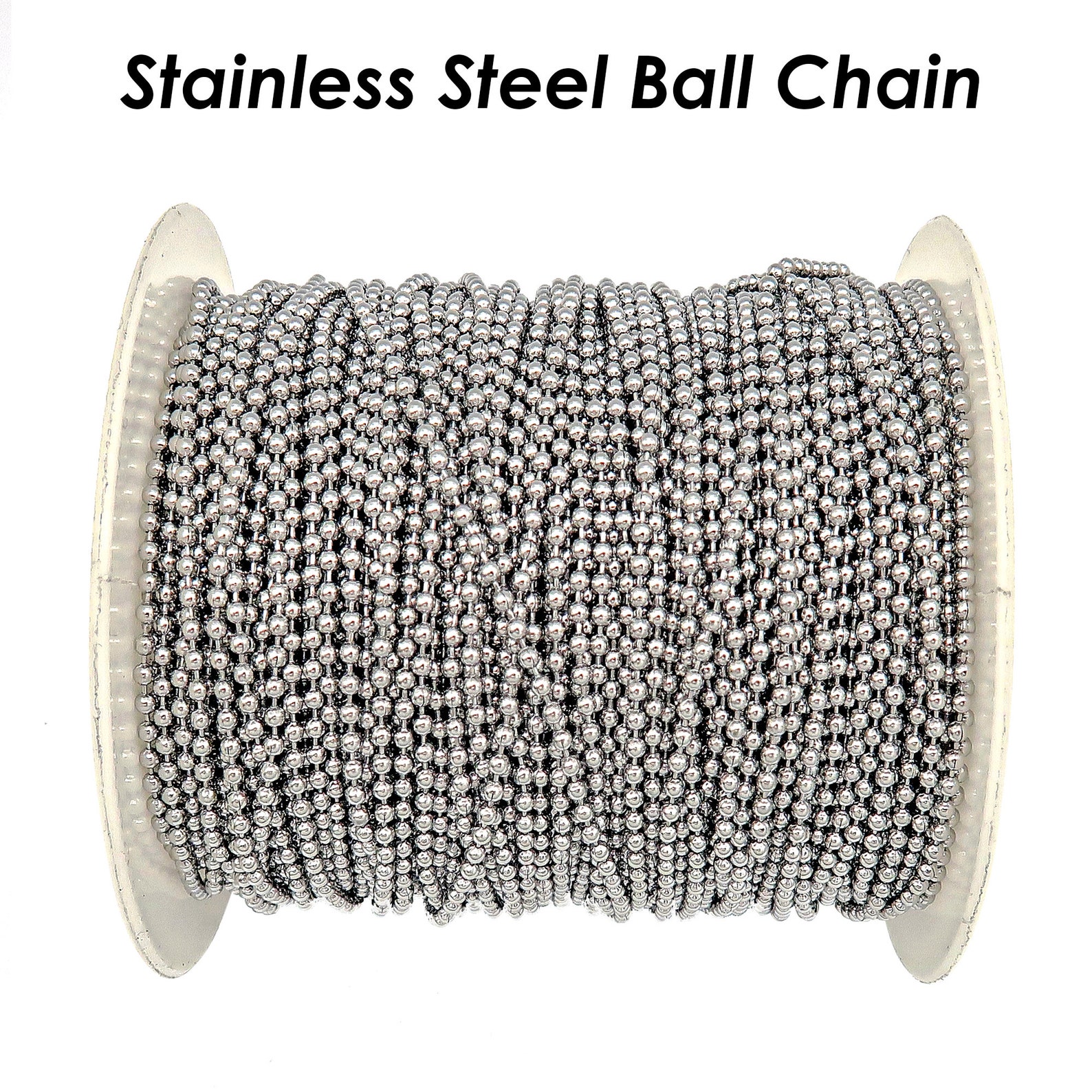 33 Feet Ball Chain Necklace, 2.4mm Ball Bead Chain with 30 Pieces Connectors Clasps,Metal Ball Chain for Dog Tag, Ceiling Fan Pull Chain Extender, Jewelry Making Kit, DIY Crafts (Gold