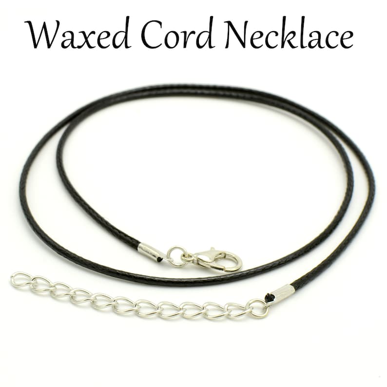10/50 pcs Black Waxed Necklace Cord in High Quality 18 Inch Etsy