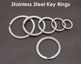 ステンレススチール製キーリング（ゴールド、シルバー）、マッスルラウンドキーリング（バルク卸売）、フラットスプリットリング、キーチェーンリング用品