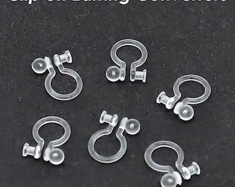Clip on Earring Converters, Converts Earring Post to Non Pierced Clip-Ons, Invisible Earring Clip, No Piercing Earring Clip Jewelry Findings