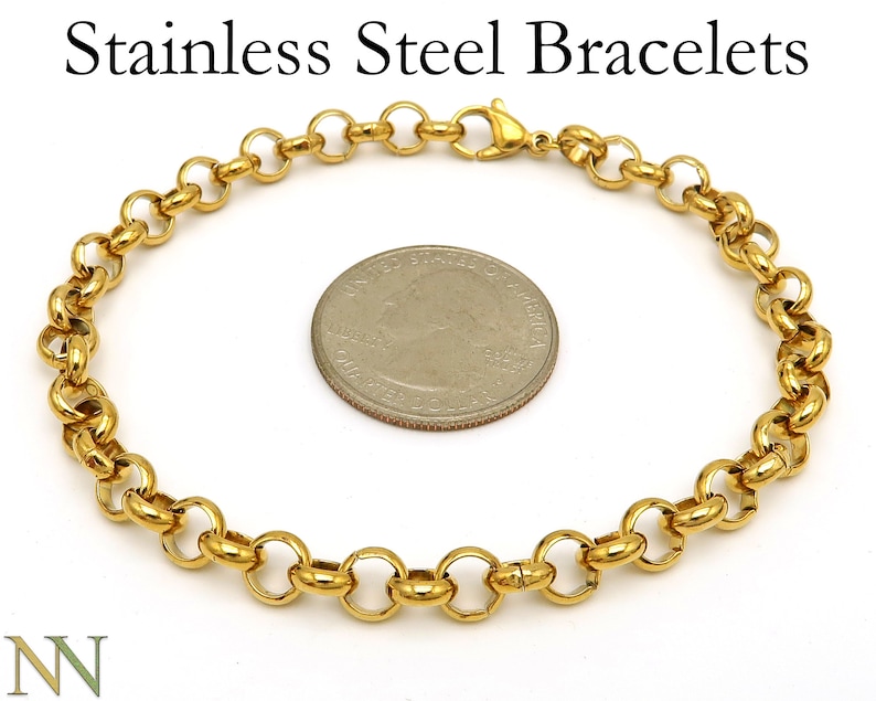 Stainless Steel Charm Bracelet Stackable Bracelets Silver & Etsy