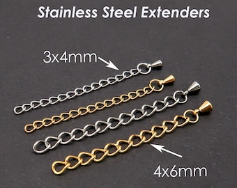Stainless Steel Extender Chain - 3 Inch Necklace Lengthener - Etsy