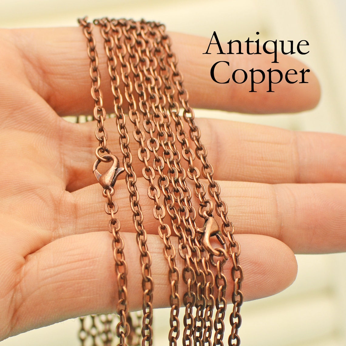 10 X Antique Copper Chain Necklace 18 24 30 Inch Copper Etsy