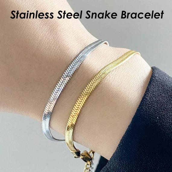 Bracciale a catena a forma di serpente da 10 pezzi Bracciale in acciaio inossidabile Bracciale serpente all'ingrosso per donne o uomini  36