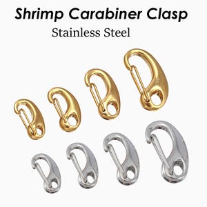10 x Edelstahl Karabiner Verschluss Gold Silber, Shrimp Verschluss, Push-Tor-Verschluss, Karabinerverschluss, Großhandel Schmuckzubehör