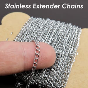 Stainless Steel Extender Chain Bulk Wholesale, Extension Chain Gold Silver Chain Extenders for Necklace Bracelet Jewelry Making