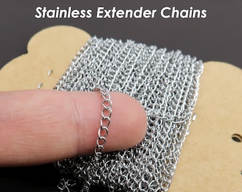 Roestvrijstalen verlengketting bulkgroothandel, verlengketting goudzilver kettingverlengers voor ketting armband sieraden maken