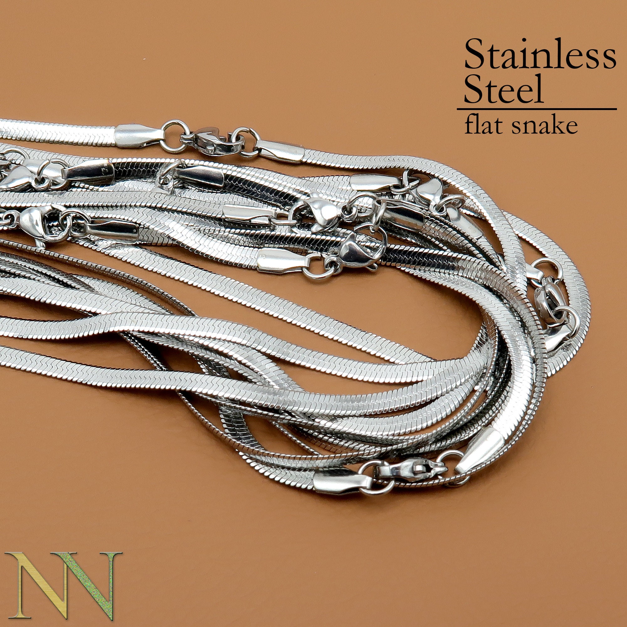 3 Collane A Catena Serpente Oro Per Donna - Acciaio Inossidabile, Larghezze 2/3mm, Lunghezze 40/45/50 Cm, Regolabili