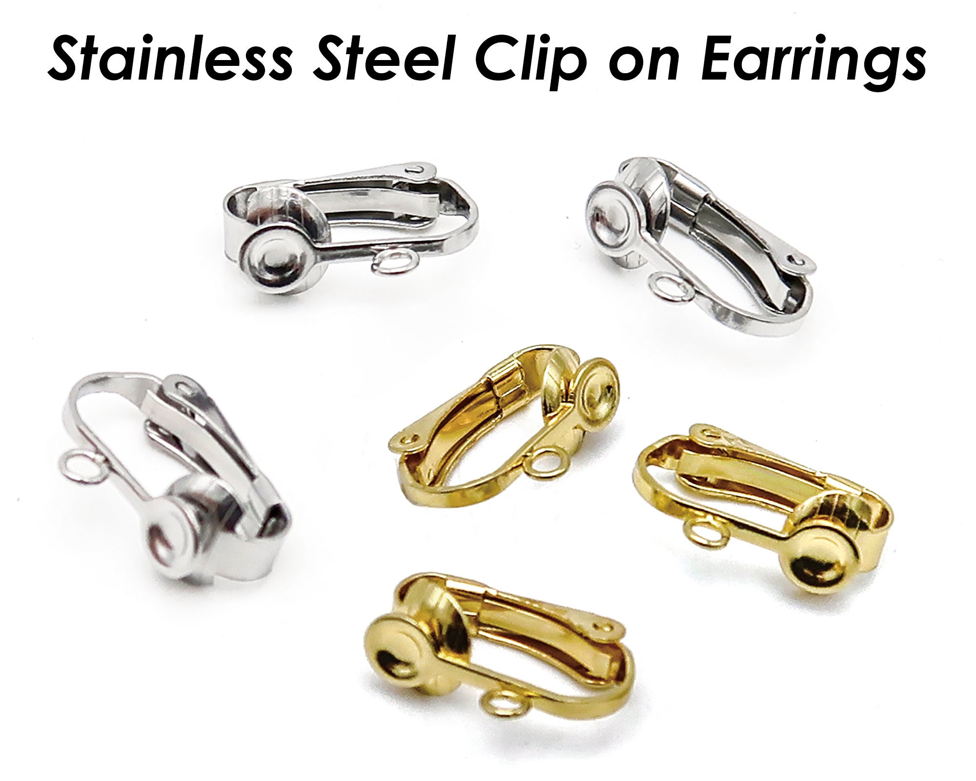 5-20 Pairs Clip-on Earring Findings Silver, Gold, Bronze, Gunmetal, Antique  Silver, Rose Gold 