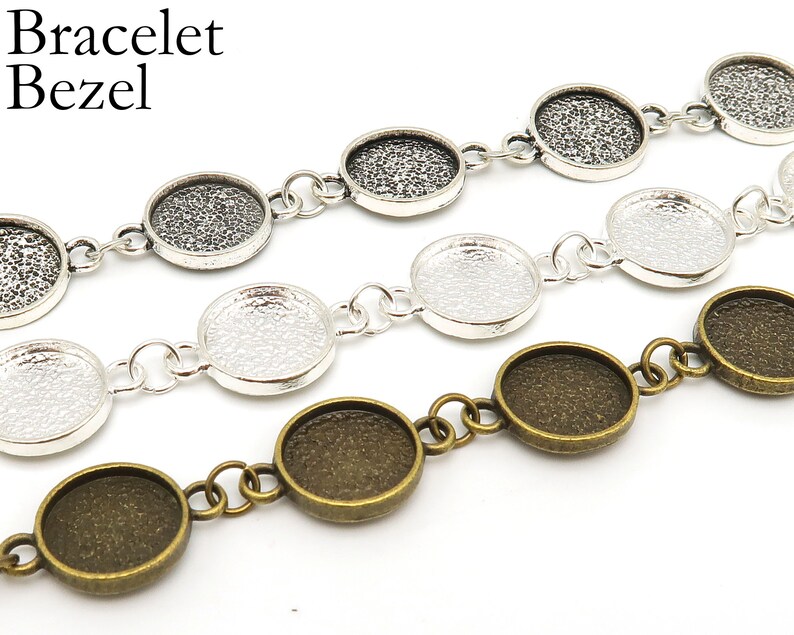 Bronze bracelet blank setting for 16 mm round cabochon or resin jewellery making Bronze bracelet blank setting for 16 mm round cabochon or resin jewellery making