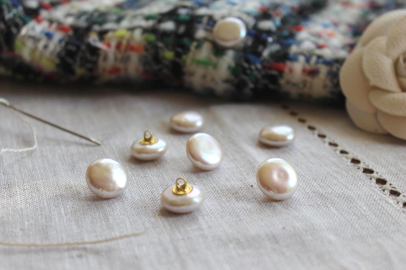 Large High Luster White Freshwater Pearl Shank Button 14.5 - 15 Mm ...