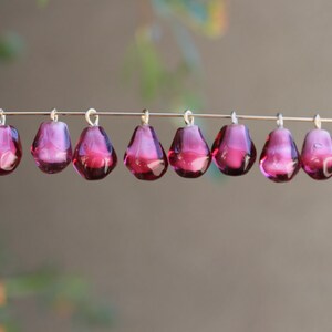 Glass Pomegranate Fruit Seed Charm - ONE  Handmade Life Size Pink Murano Glass Bead for jewelry, wedding favors, craft